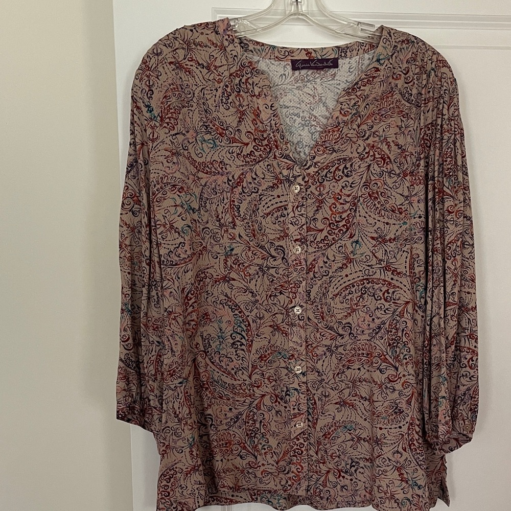 Gloria Vanderbilt Purple Label with Multicolor Floral Print